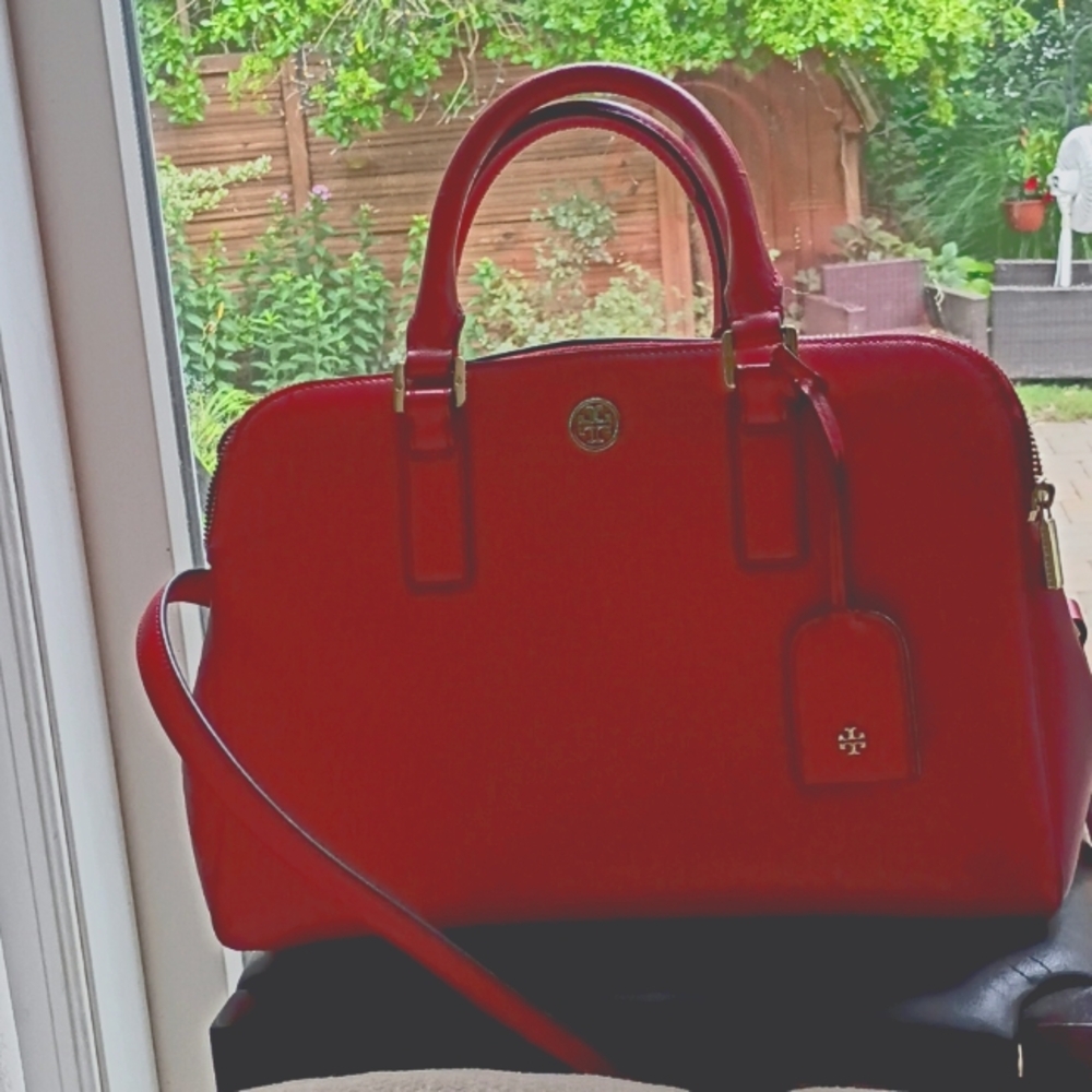 Tory Burch Leather Robinson Triple Zip Dome SatchelSKU 211143.God Conditio - Picture 2 of 10